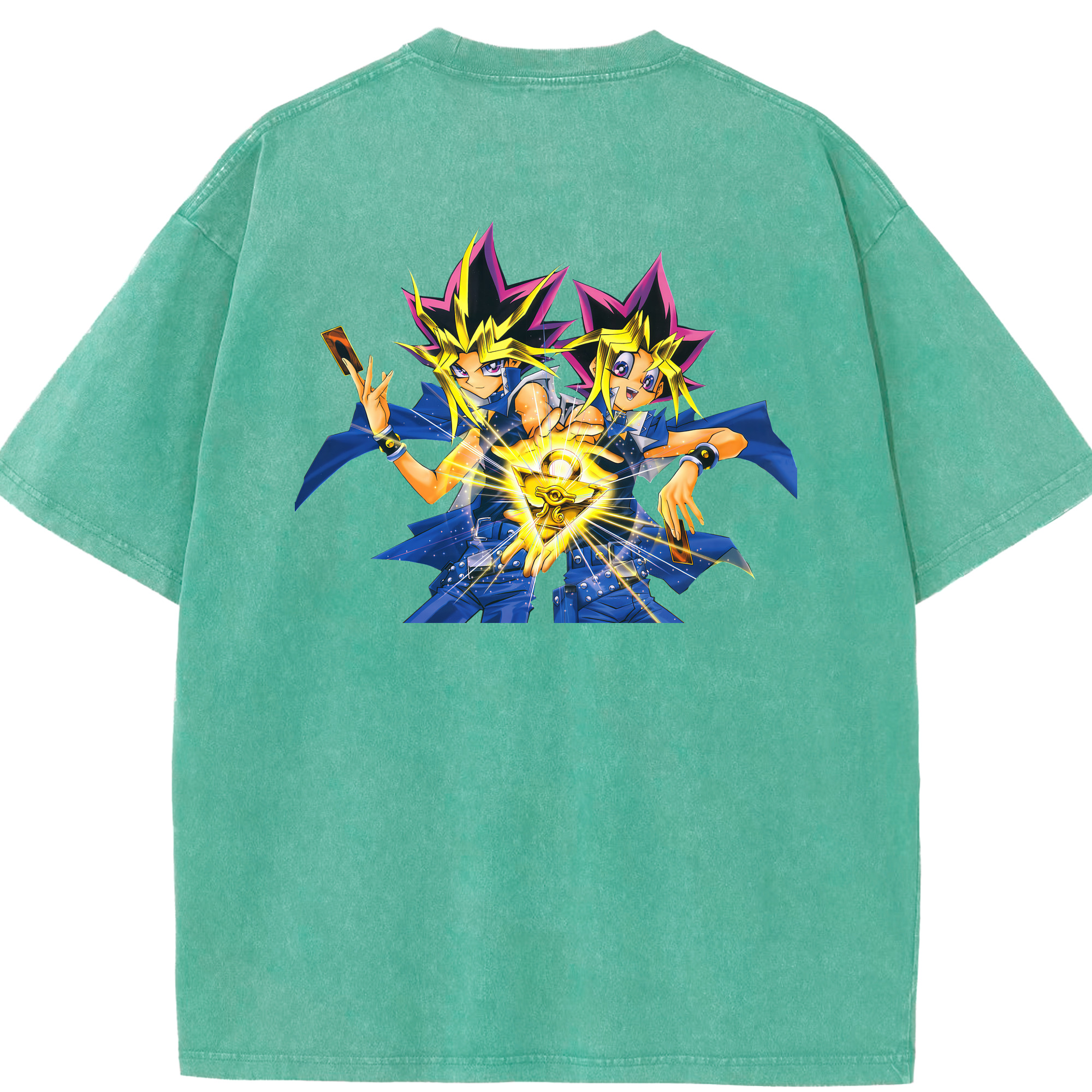 （画像用） 遊☆戯☆王 Yu-Gi-Oh! 綿100% ヴィンテージ風 半袖Tシャツ（背面プリント）
